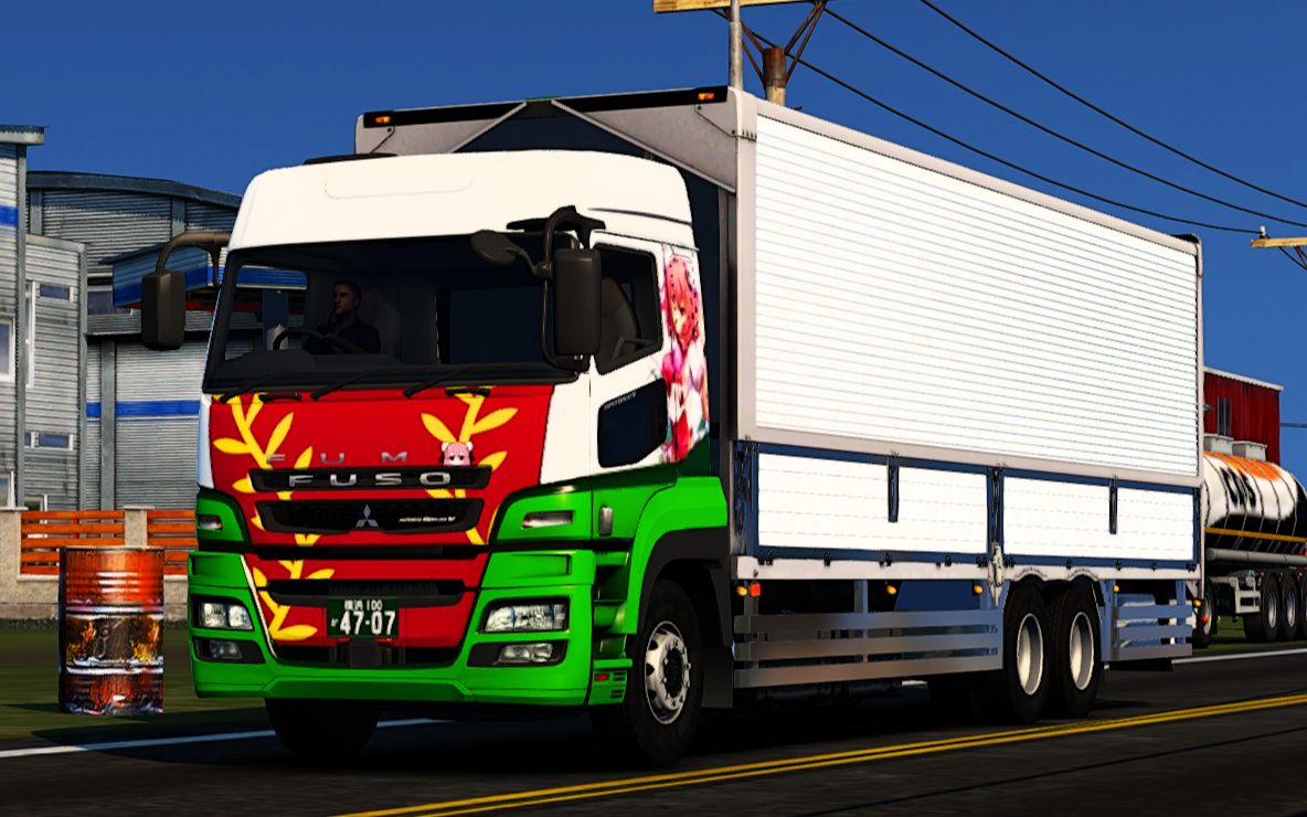 欧洲卡车模拟2: 试开三菱扶桑飞翼货车跑山路