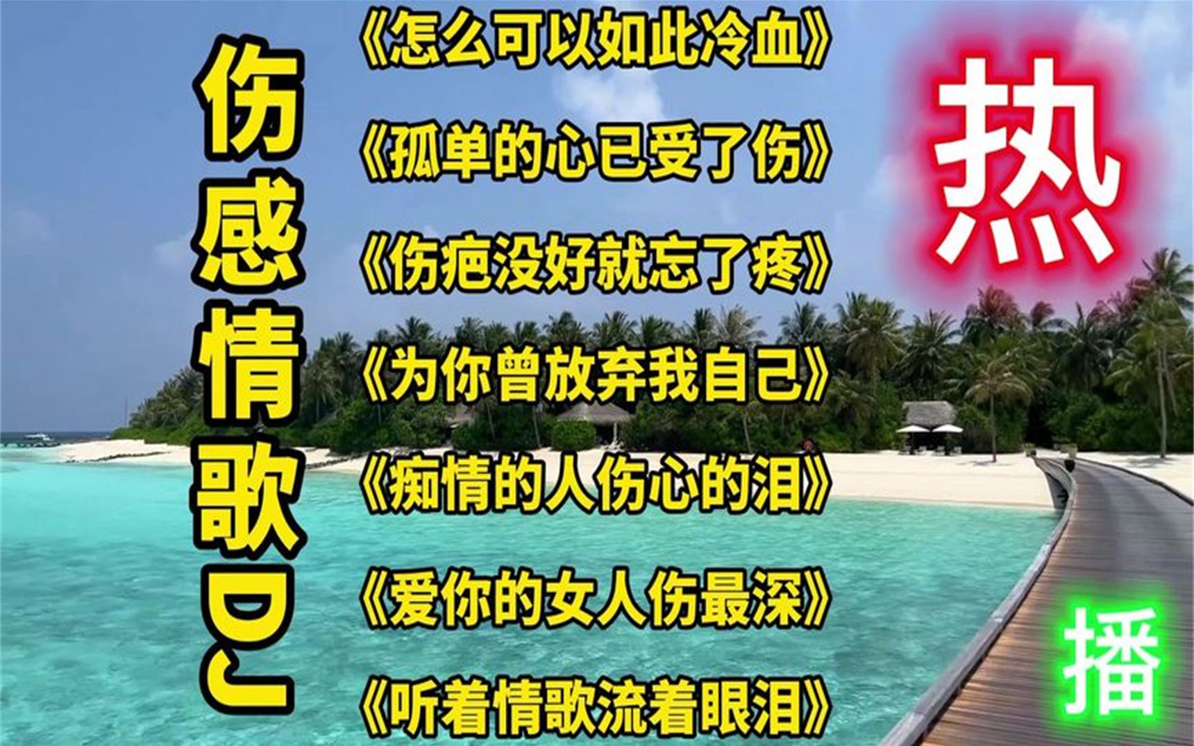 2022精选伤感情歌dj版《痴情的人伤心的泪》《爱你的女人伤最深》