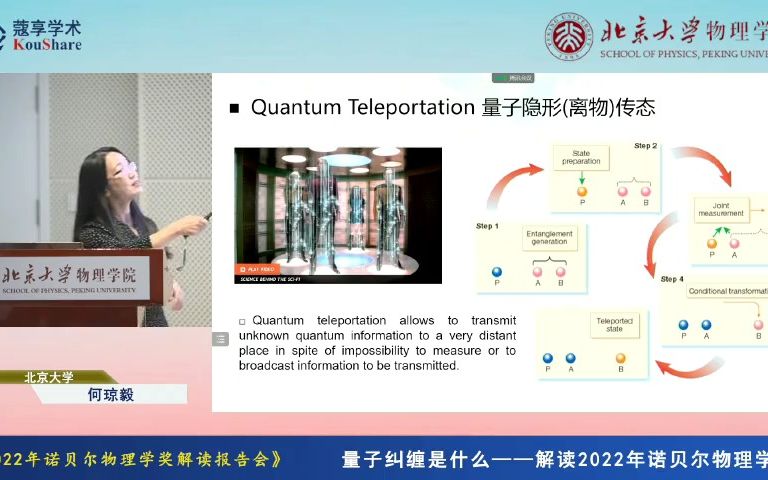 [图]2022年诺贝尔物理学奖解读报告会：量子纠缠是什么——解读2022年诺贝尔物理学奖