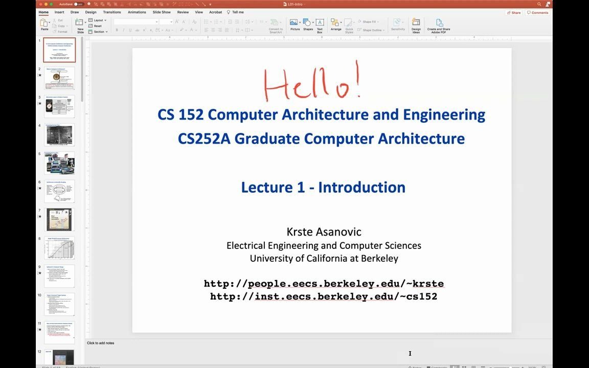 [图]加州大学伯克利分校 CS 152 计算机体系结构 Computer Architecture and Engineering（Spring 2021）