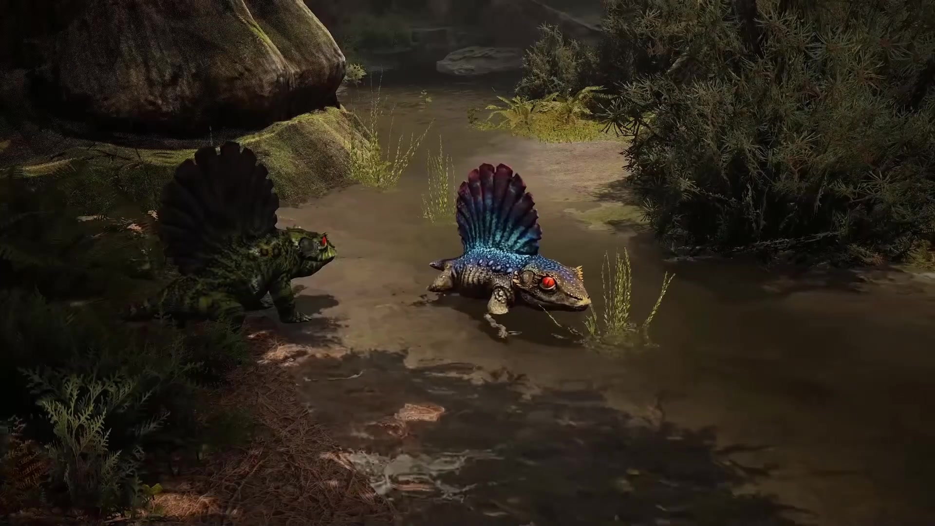 背上带帆的帆螈演示泰坦之路