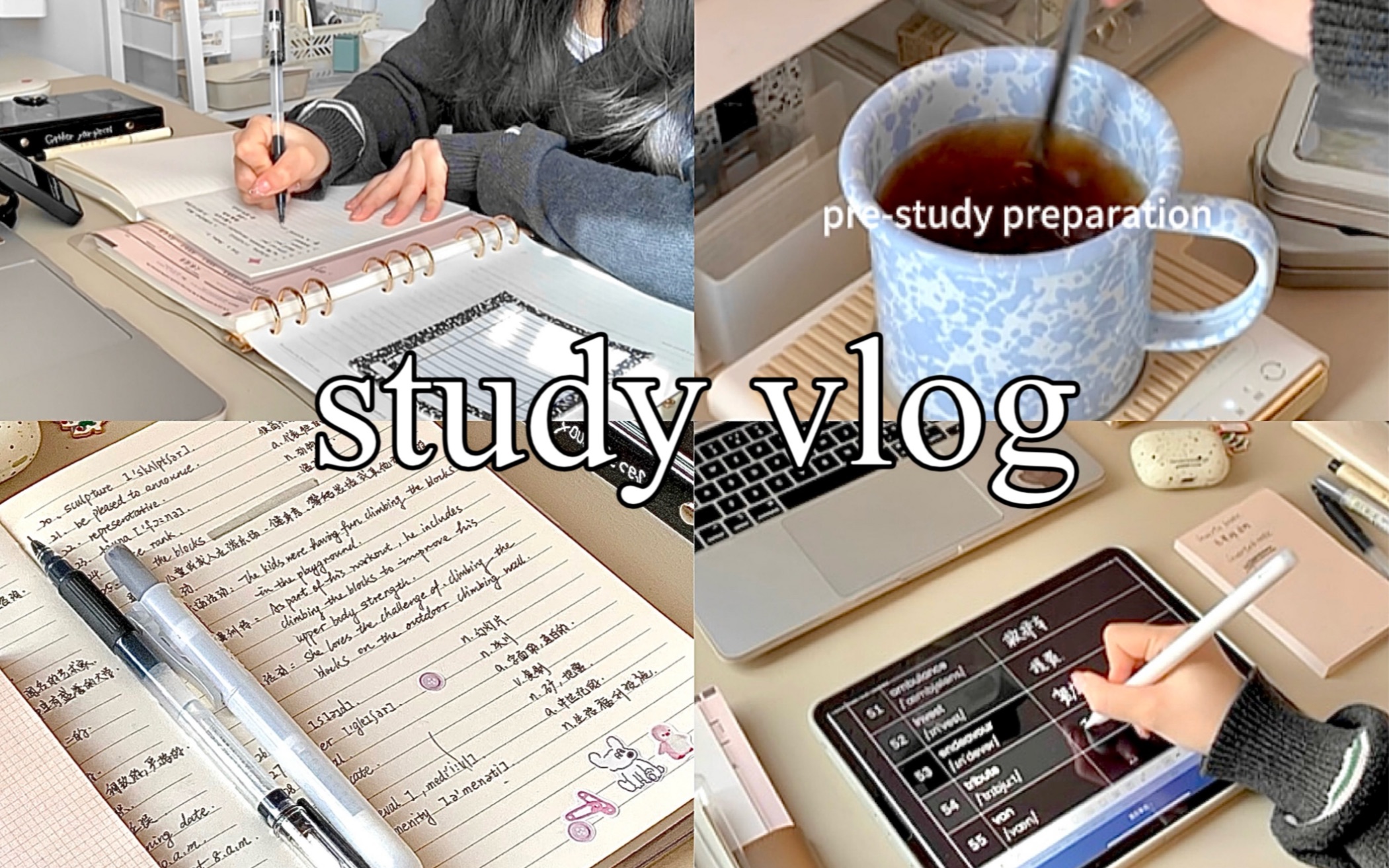 study vlog 91|宅家学习10H|自律大作战|网课|扇贝单词|英语听力|study with me |一个每周回家学习的女大|伴学动力向|自律哔哩哔哩bilibili