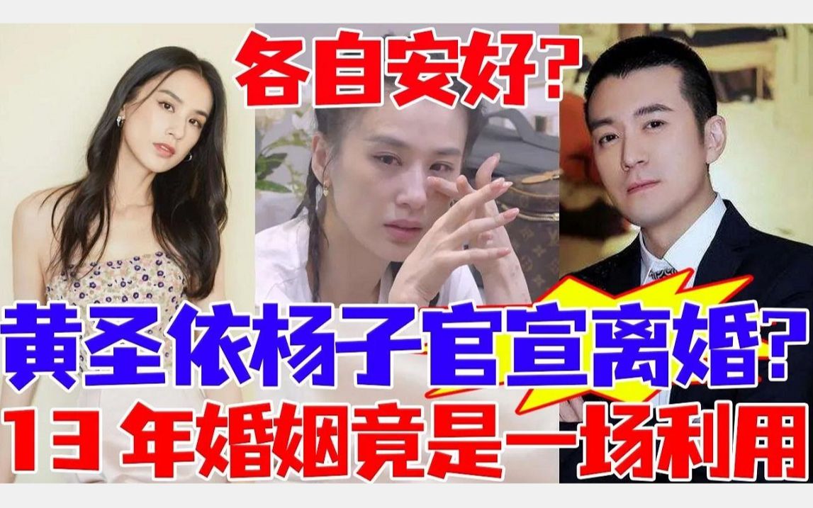 黄圣依杨子官宣离婚?同时发文:祝各自安好!黄圣依忍无可忍揭露真实婚姻内幕,13年婚姻竟是一场利用!哔哩哔哩bilibili