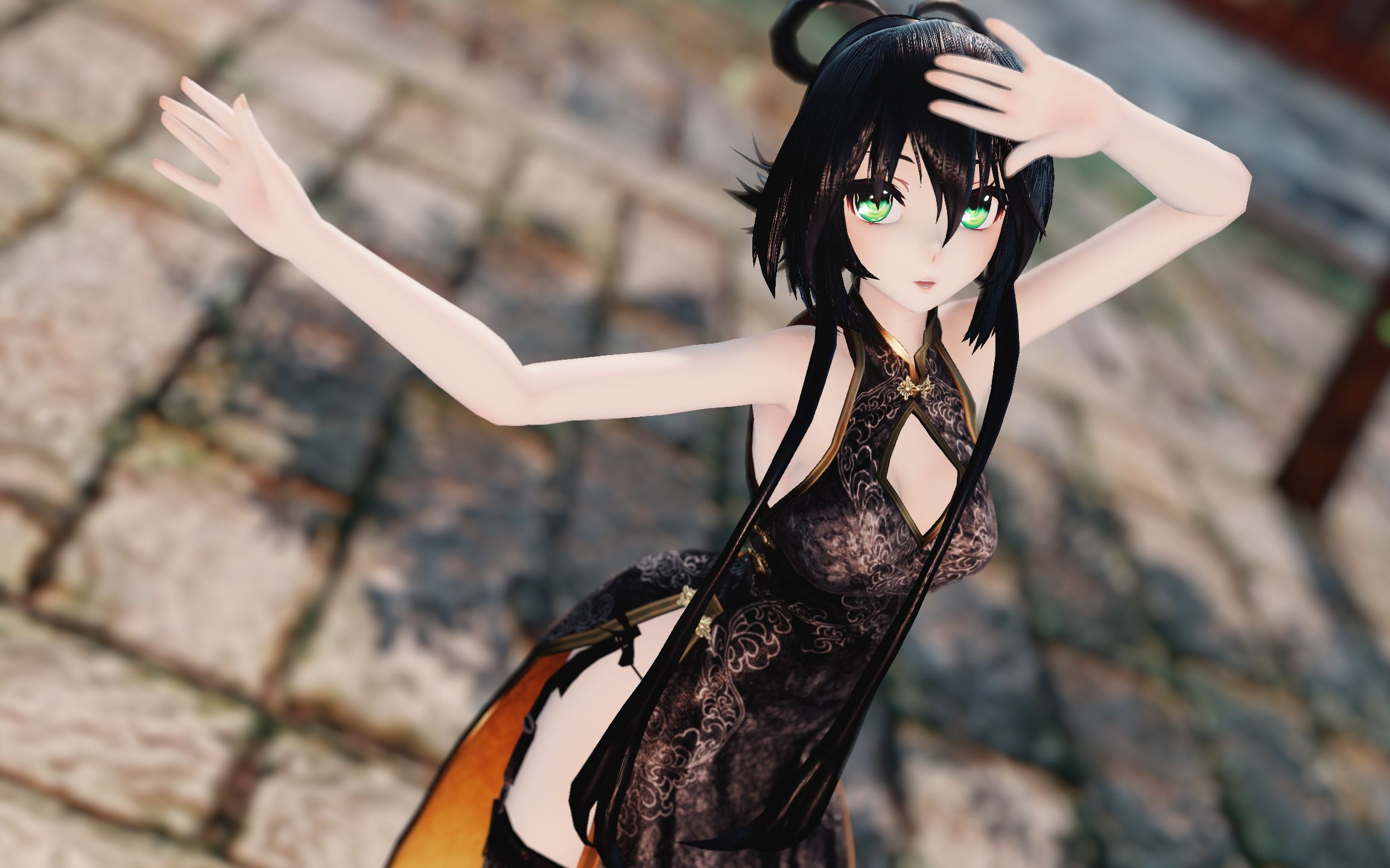 【顶级mmd渲染】——江南水乡——【洛天依旗袍】