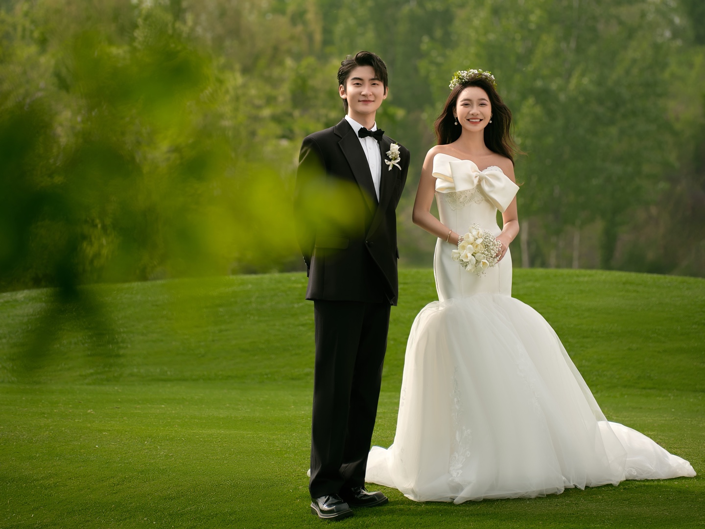 绿野仙踪95这组深绿森系婚纱照简直美爆啦