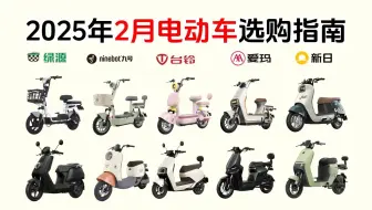 【闭眼可入】2025年2月电动车选购指南，爱玛、雅迪、九号、台铃、绿源，新日等电动车/电摩托，千元入门至高端电动车推荐
