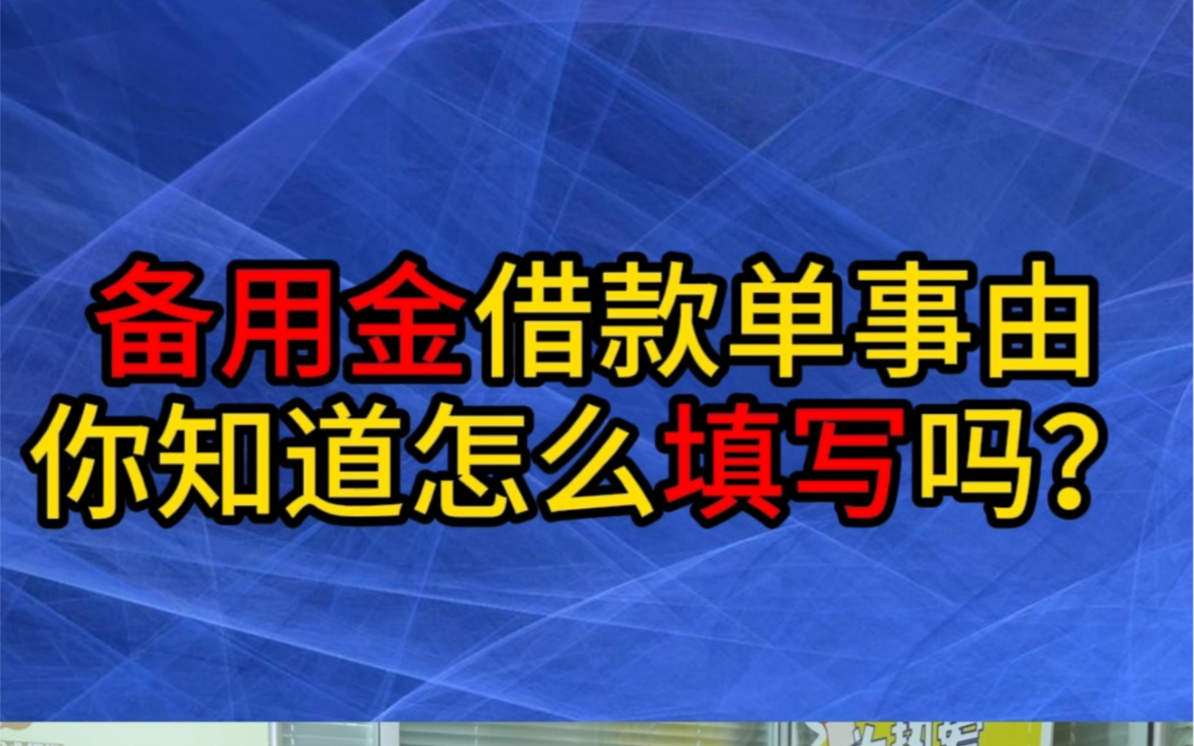 #财税 #财税干货 #备用金 备用金借款单事由你知道怎么填写吗?哔哩哔哩bilibili