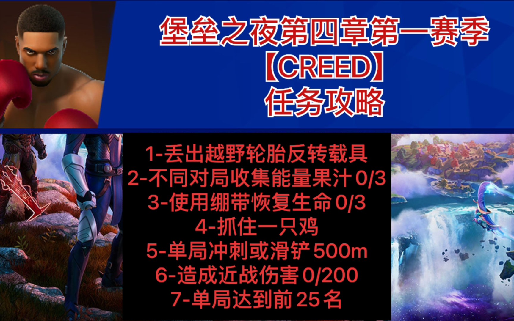 《堡垒之夜》第四章第一赛季《CREED》任务攻略网络游戏热门视频