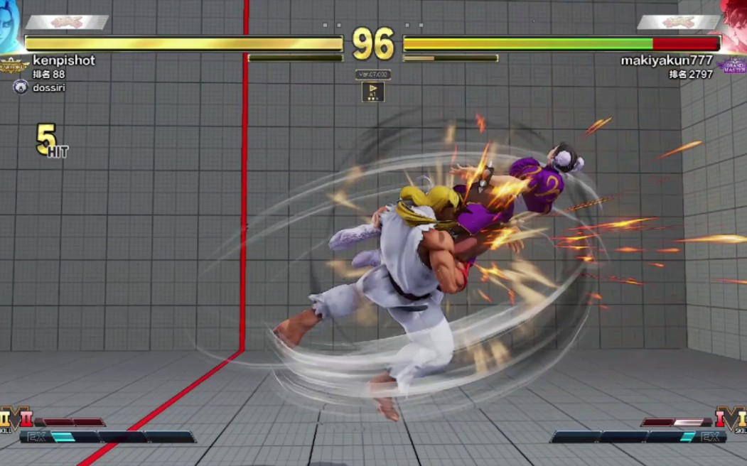 街霸5肯kenpivs春丽makiyakun光脚旋风腿直接糊脸简直不把春丽姐当