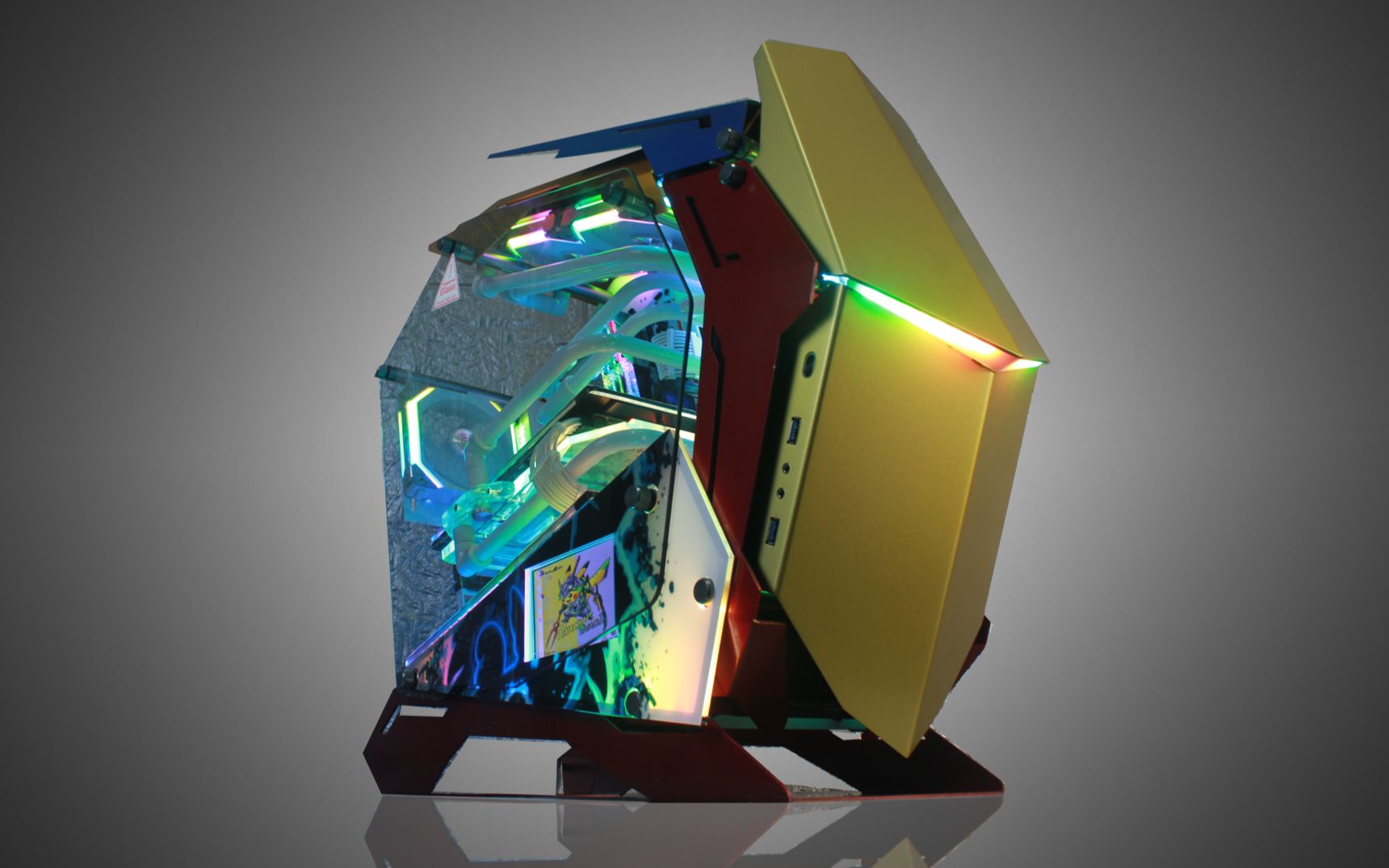 机箱改色加分体水冷定制,乔思伯mod3水冷电脑主机