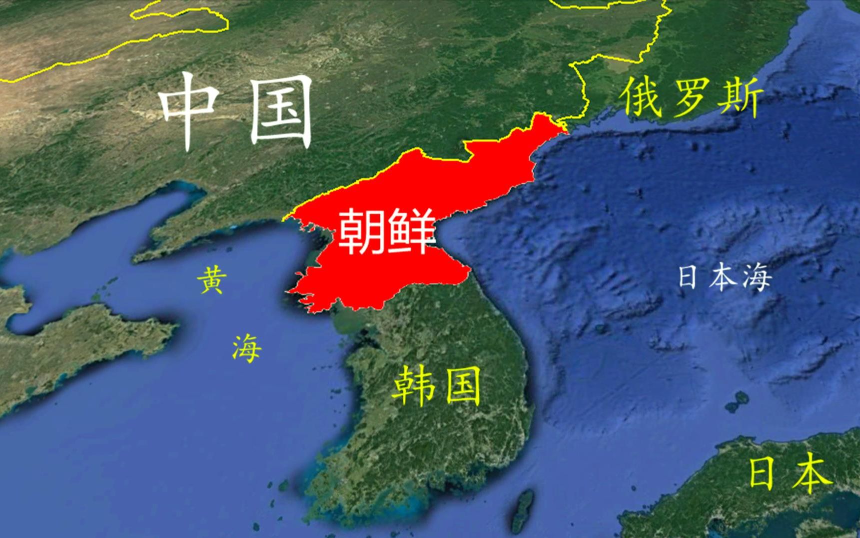 朝鲜位置图片