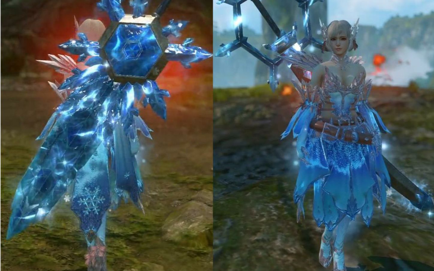 怪物猎人ol雪晶系列全时装(展示怪:狞龙)