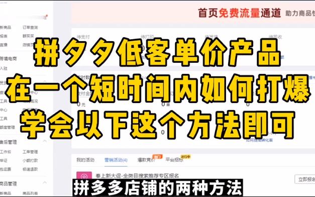 【运营干货】拼多多低客单商品在短时间如何快速打爆!哔哩哔哩bilibili