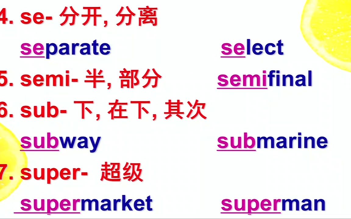 英语中常见词缀后缀哔哩哔哩bilibili