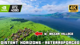 搭配超大村庄模组｜使用 Distant Horizons 和 ReTerraForged 探索世界
