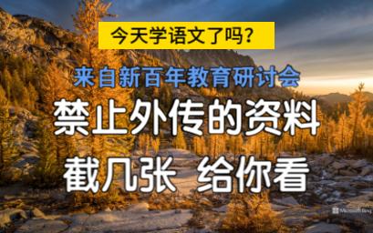 来自新百年教育研讨会,禁止外传的资料,截几张,给你看哔哩哔哩bilibili