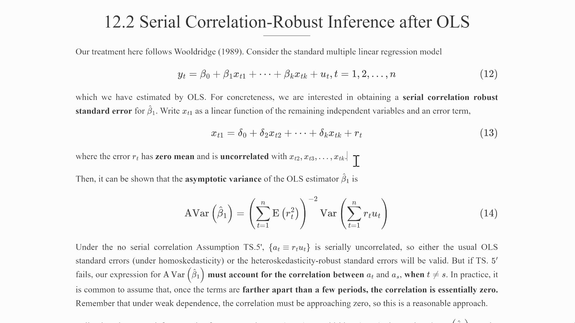 计量导论 12.2: 序列相关下的 OLS 稳健性推断 NeweyWest (Woodridge 7th)哔哩哔哩bilibili