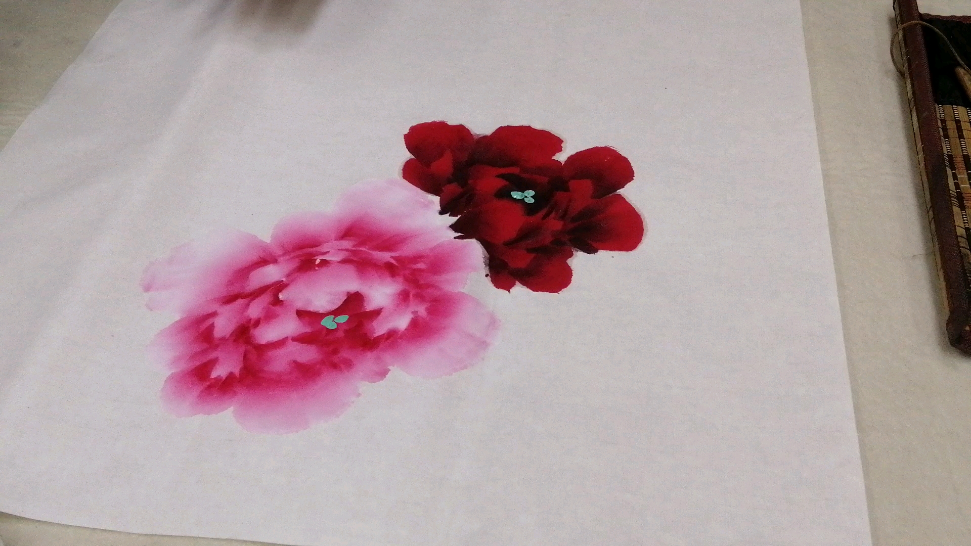 苏老师国画课20210401—牡丹花苞画法