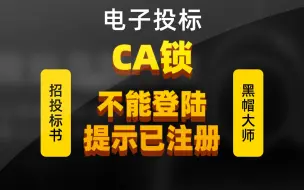 Video herunterladen: 电子投标CA锁不能登录，提示登录名已注册