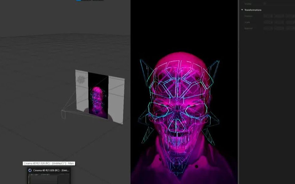 C4D制作赛博朋克滤镜效果 抖音滤镜效果 中文字幕哔哩哔哩bilibili