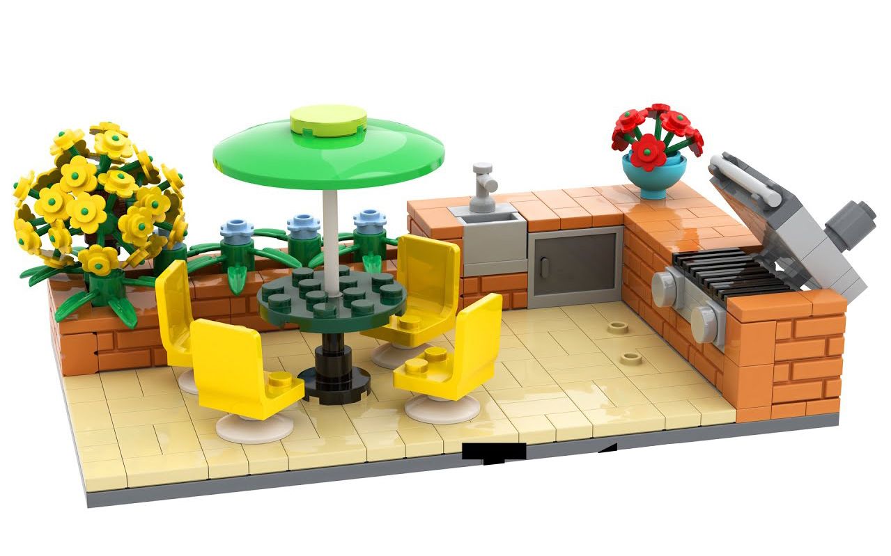 乐高moc教程户外烧烤厨房拼搭指南