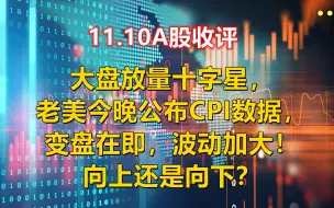 Download Video: 大盘放量十字星，老美今晚公布CPI，变盘在即，波动加大！怎么办