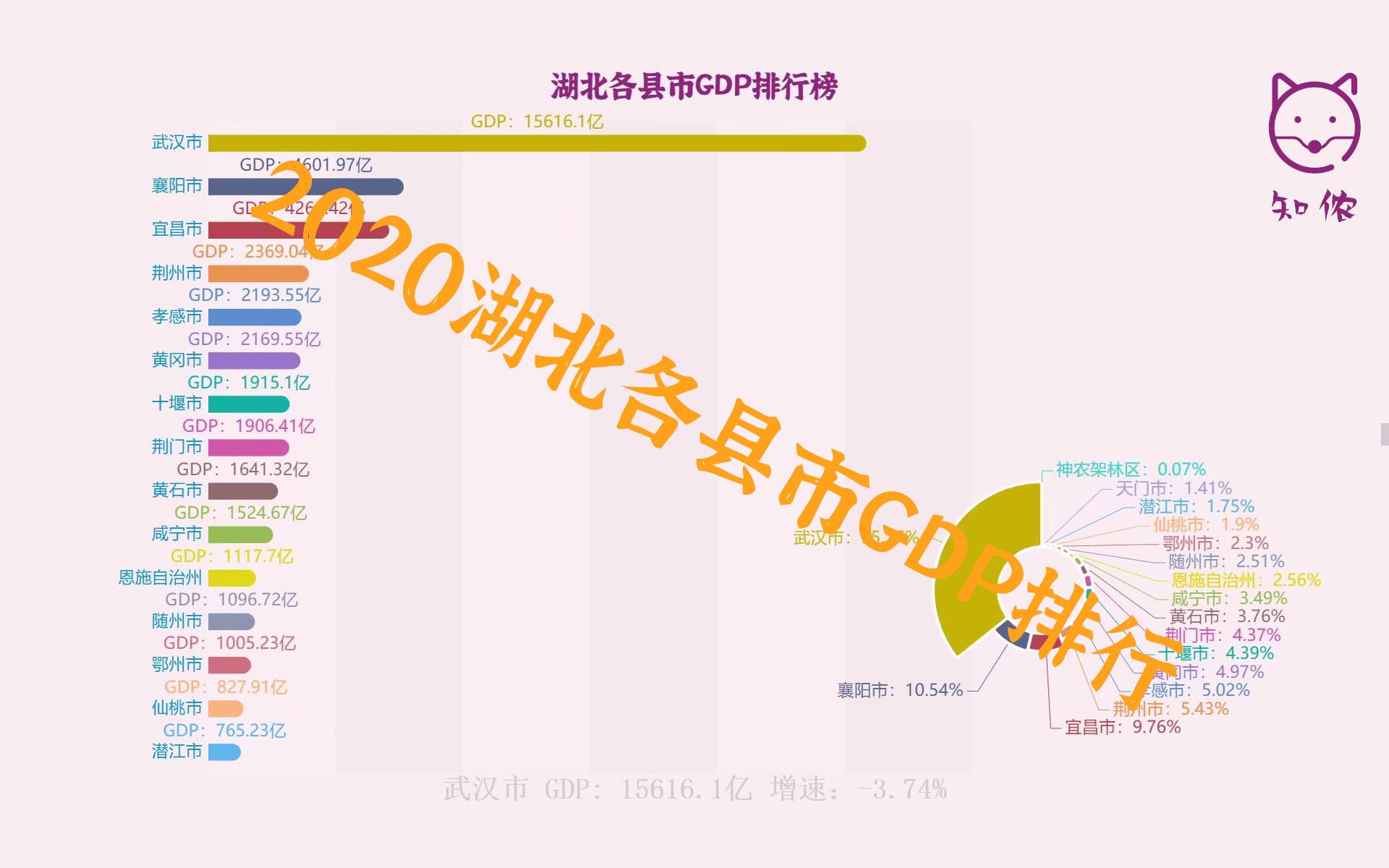 【数视】2020年湖北各县市GDP排行榜 武汉占额超1/3哔哩哔哩bilibili