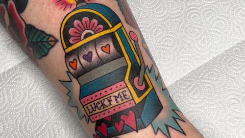 Ribcage slot machine tattoo