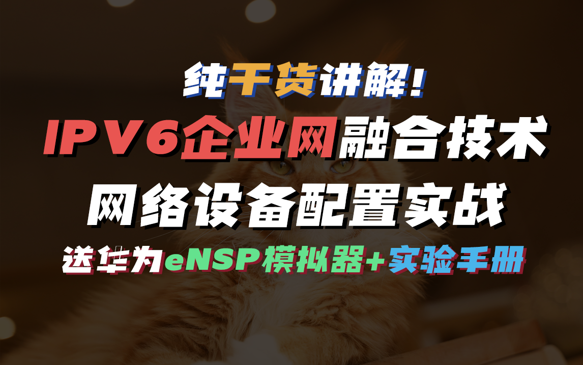 华为HCIE实战技术课程!IPV6企业网融合技术&网络设备配置实战【送实验手册+模拟器】网络工程师CCIE/HCIP/HCIA/CCNP/HCIE/CCNA哔哩哔哩bilibili