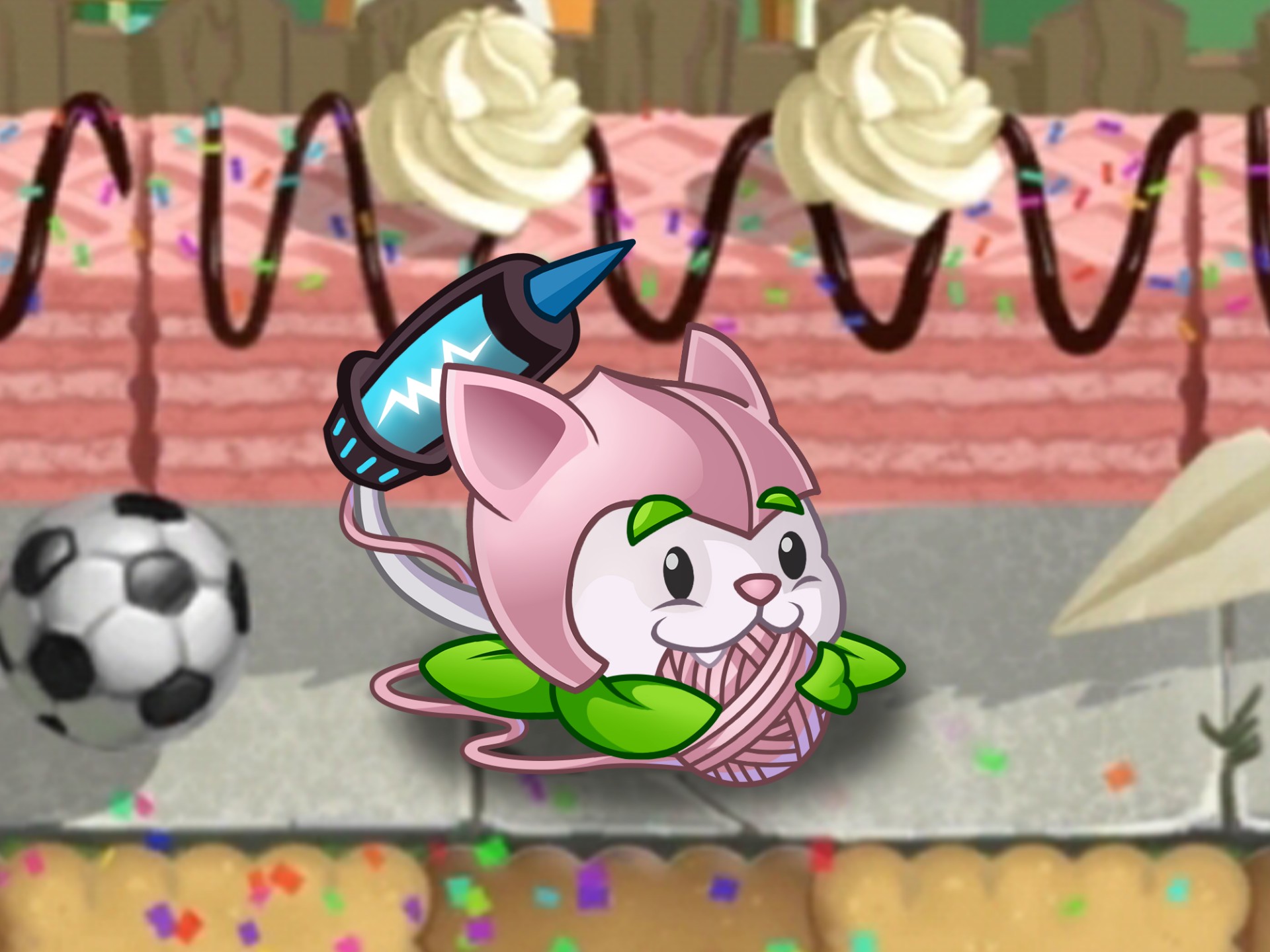 猫尾草毛线团装扮)