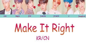 中 韩歌词 Make It Right 防弹少年团 Bts Color Lyrics Video 哔哩哔哩 つロ干杯 Bilibili