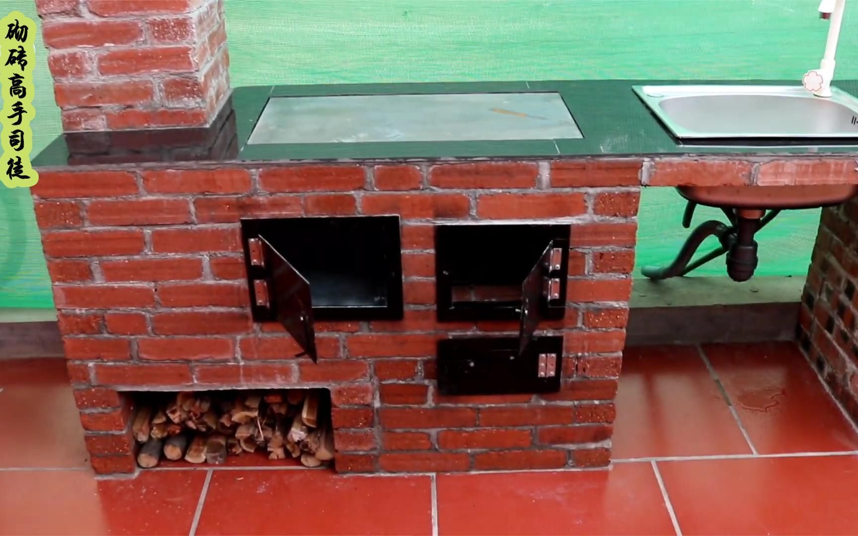 自制庭院砖砌炉子图片