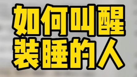 如何叫醒那些装睡的人,事实上我们永远叫不醒装睡的人,只有自我反省,外部事物做推手才可以醒来.哔哩哔哩bilibili