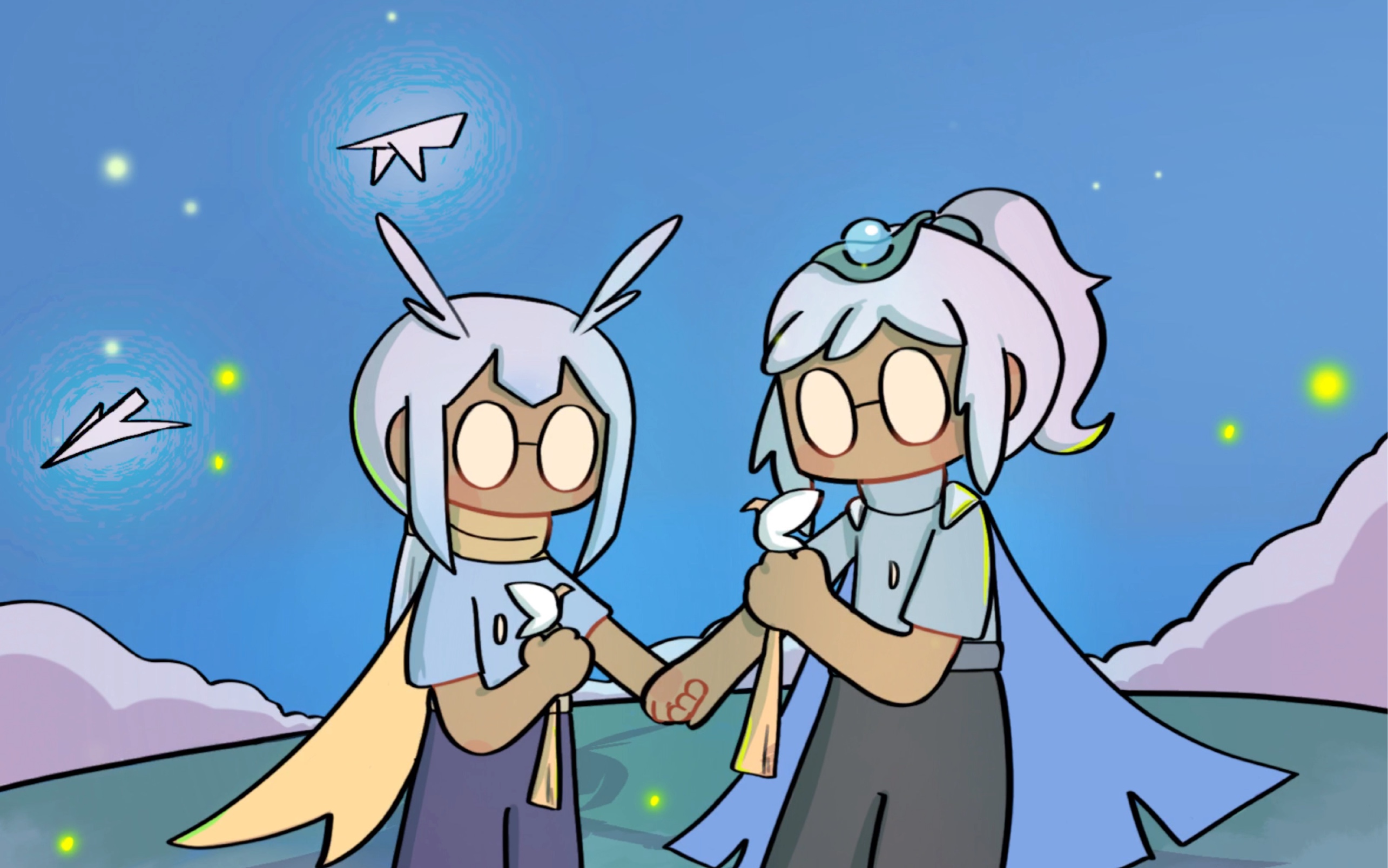 【光遇手书】小鸟和小马尾的七夕