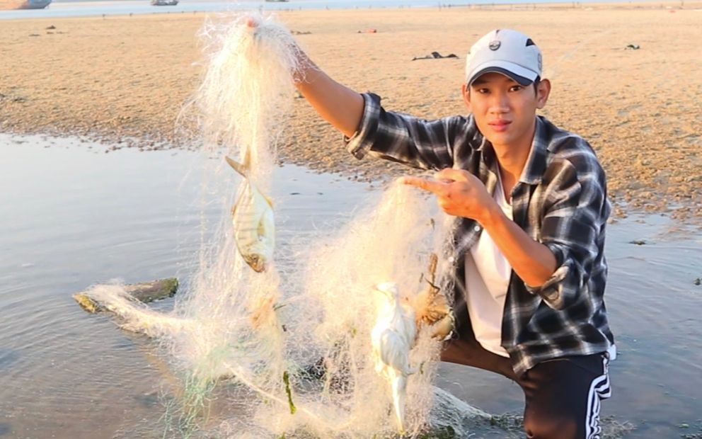 赶海发现夺命巨网,爬的游的飞的都被困住,阿聪走近一看悲伤极了