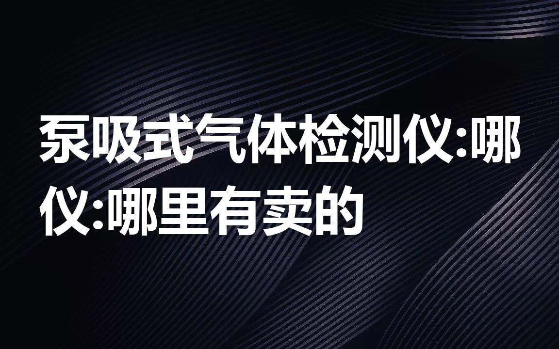 泵吸式气体检测仪:快速、准确的检测结果哔哩哔哩bilibili