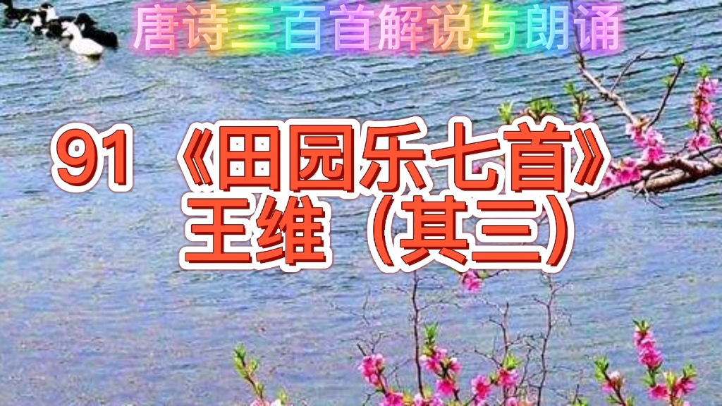 [图]唐诗三百首解说与朗诵：91.《田园乐七首》王维（其三）