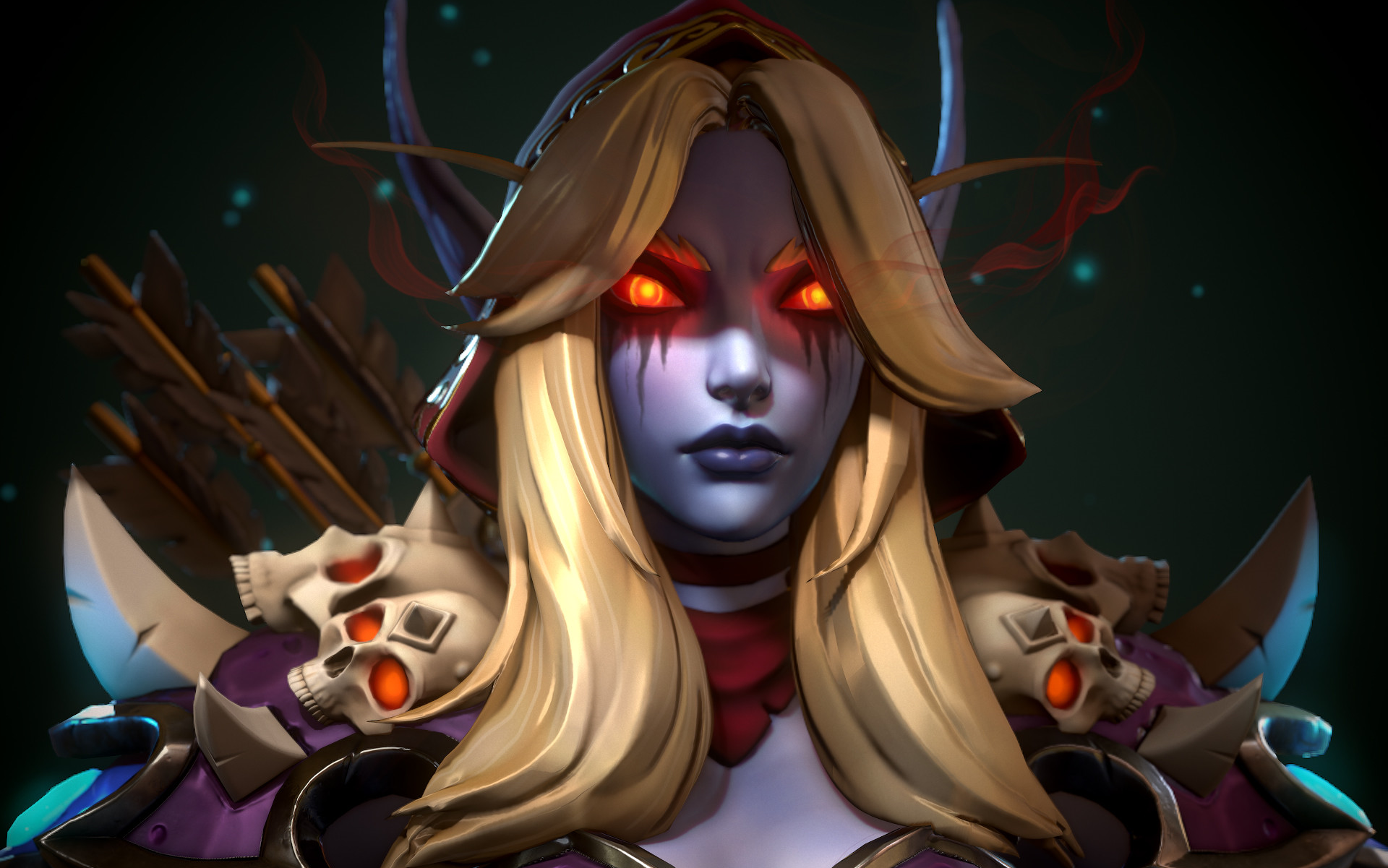 魔兽世界希尔瓦娜斯zbrush建模,做你自己的女王 3d建模流程展示分享