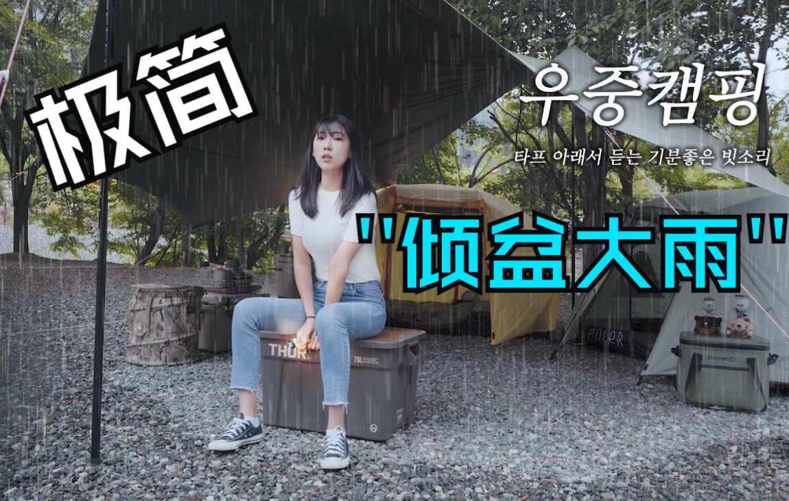 [图]四口之家的露营日记 / 突然倾盆大雨的声音 . 雨中野营