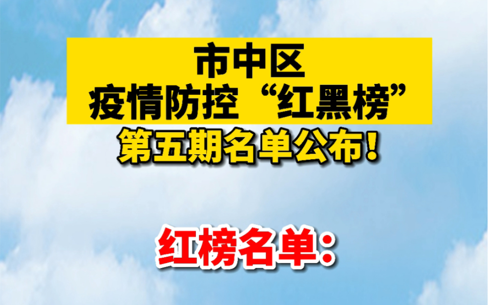 枣庄市中区疫情防控“红黑榜”第五期名单公布!哔哩哔哩bilibili