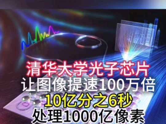 清华光子芯片,让图像提速100万倍,10亿分之6秒处理1000亿像素.因为不需要电子芯片的光电转换、数字模拟转换.低延时,用于自动驾驶、机器人、边...