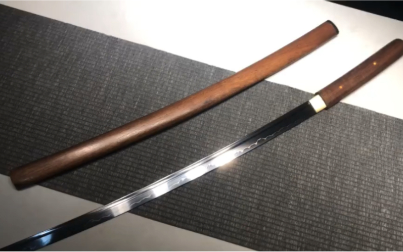 花梨木t10烧刃真剑樋素装打刀居合刀