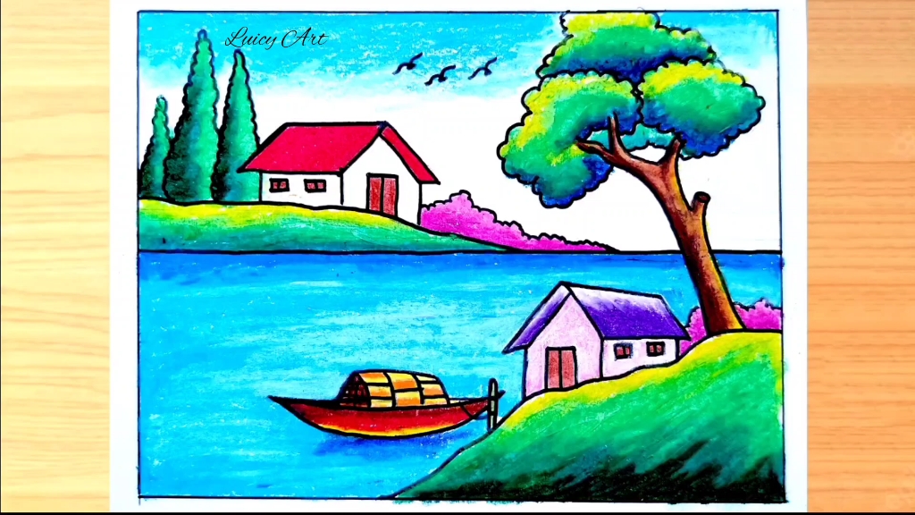 【绘画】简单绘画田园风景图