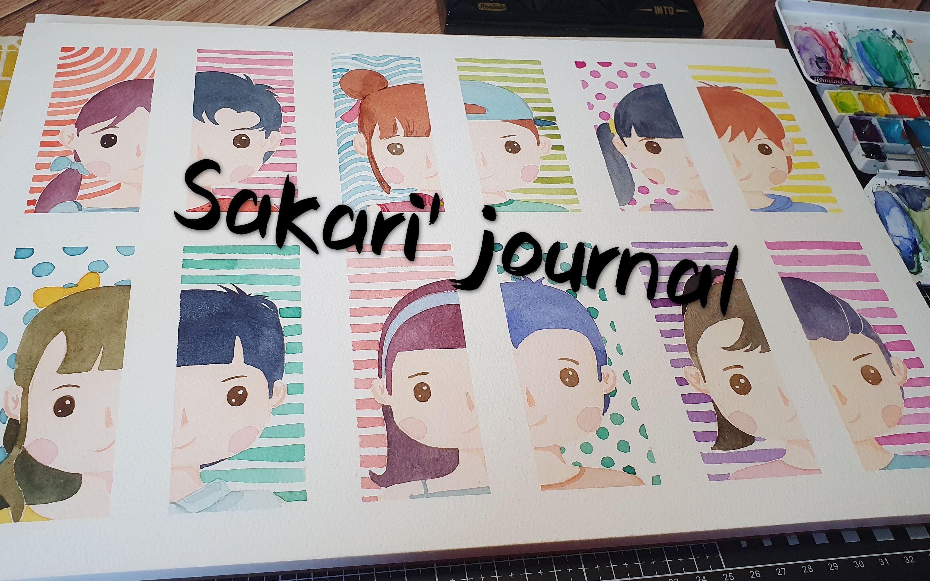 【Sakari's journal】超简单Q版人物书签水彩手绘,同样可以画在手帐里的可爱人物哔哩哔哩bilibili