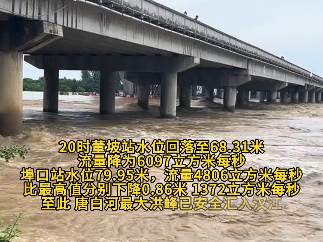 【唐河最大洪峰19日20时顺利通过襄阳,安全汇入汉江,唐河、唐 白河将继续在高水位运行一段时间后慢慢回落.】哔哩哔哩bilibili