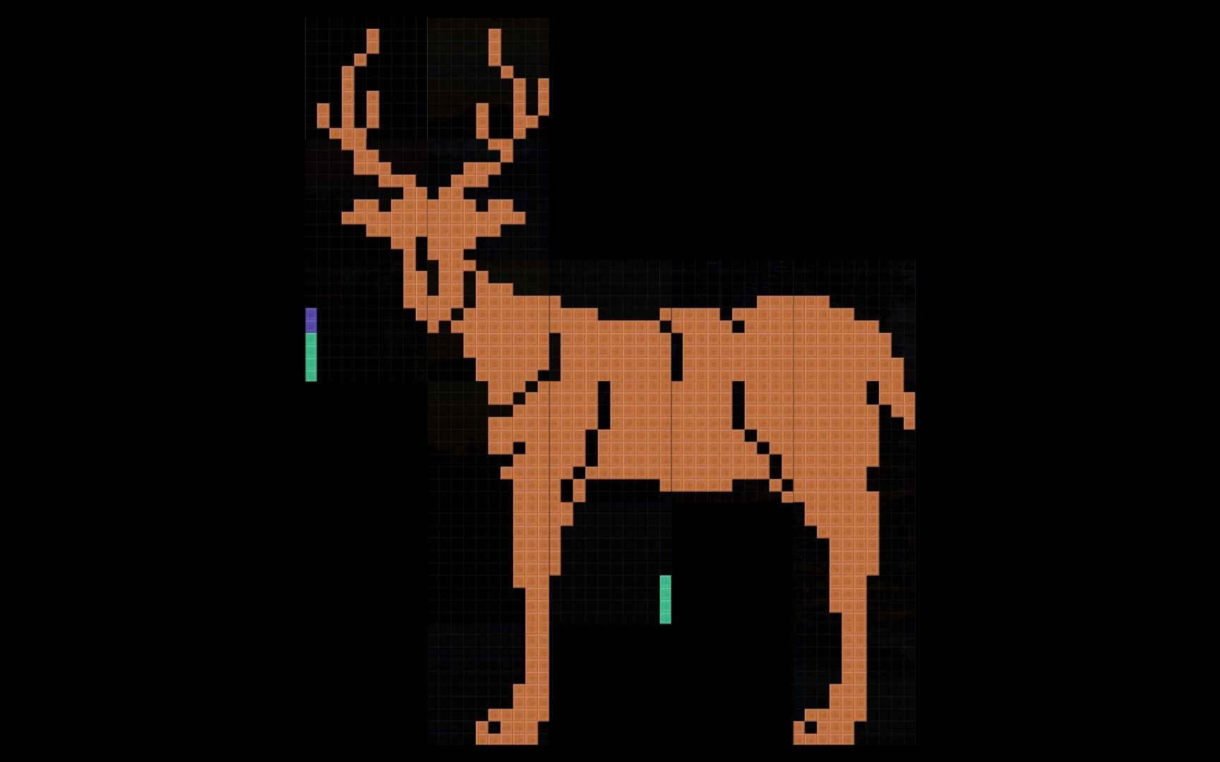 用俄罗斯方块拼一只皮皮鹿