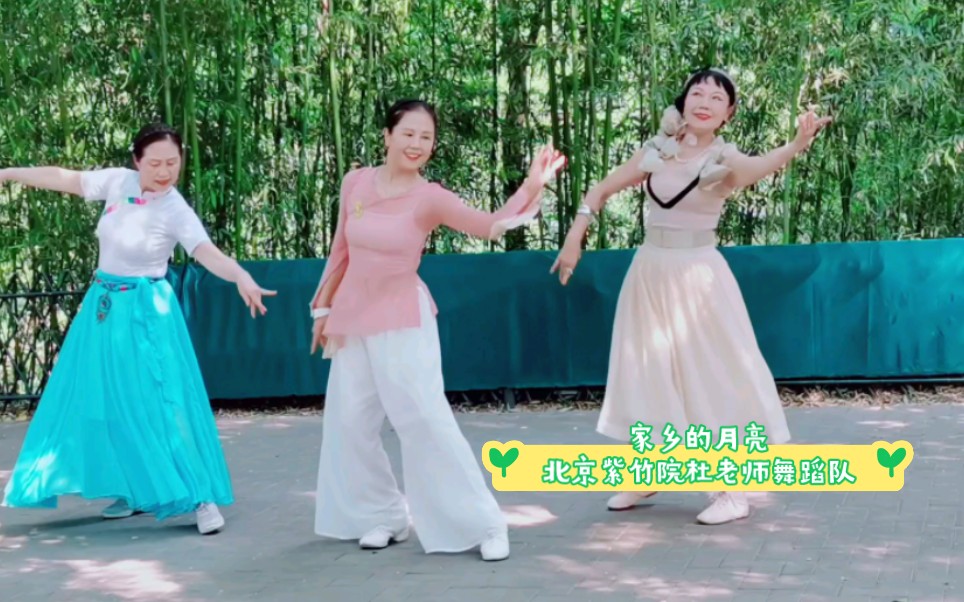 北京紫竹院杜老师舞蹈队表演舞蹈《家乡的月亮》.