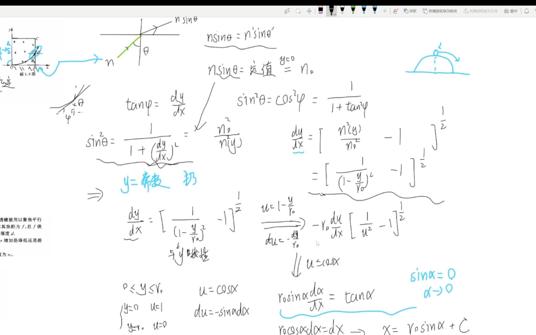 光学习题课1;变折射率和波前光学习题哔哩哔哩bilibili