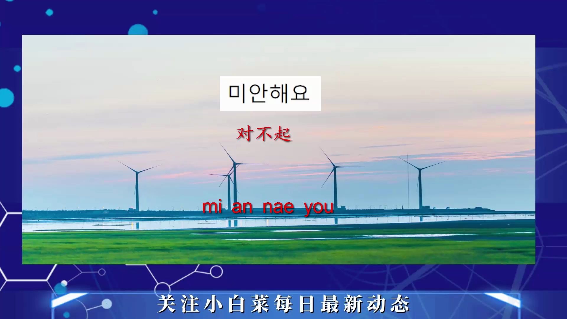 韩语入门学习,每天学习一句韩语,经常会用到的一句话对不起