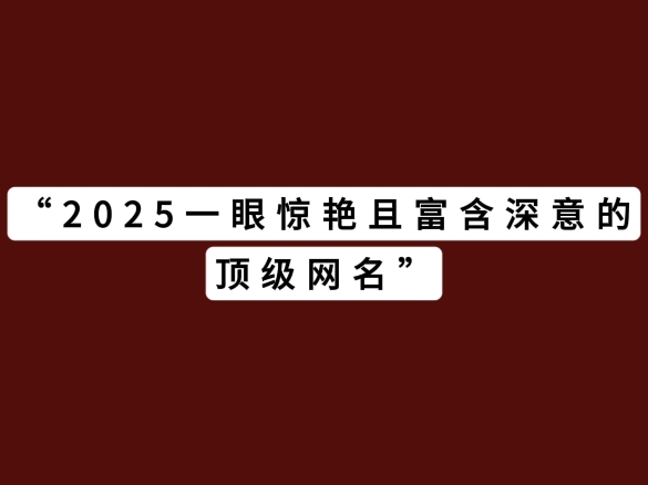 “2025一眼惊艳且富含深意的顶级网名”哔哩哔哩bilibili